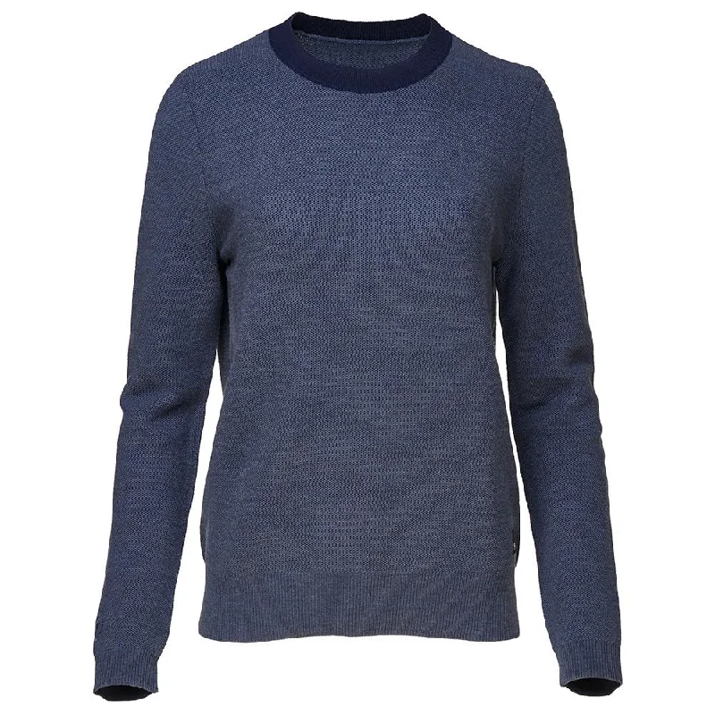 Fashion Design Womens Merino Honeycomb Sweater (Denim/Navy)