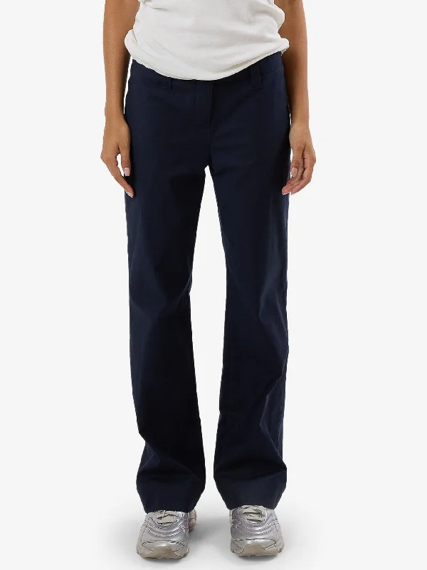 Luxury Temperament Brit Cotton Sateen Pant - Oxford Blue