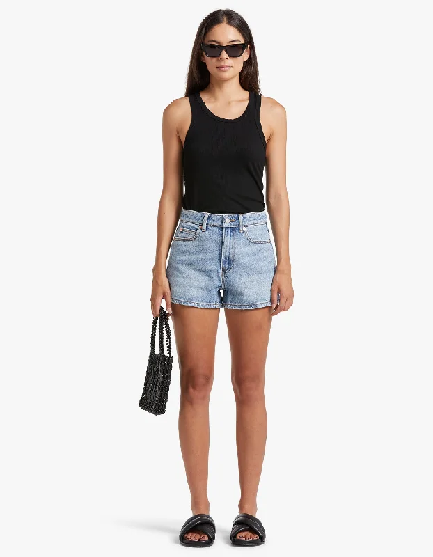 Bright Colors Shorty High Rise Short - Vintage Faded Indigo