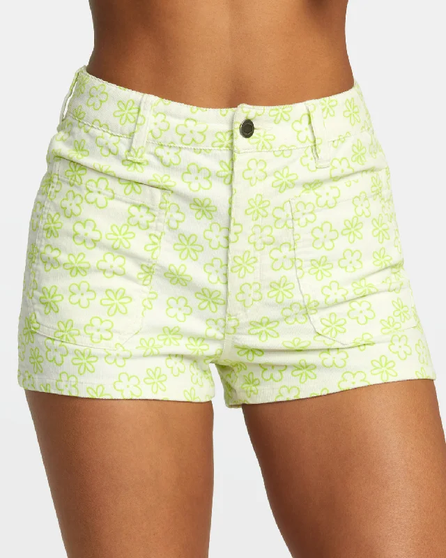 Relaxed Chic Belle Corduroy Shorts - Neon Green