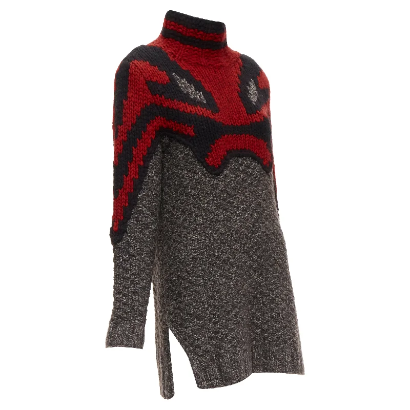Sports Cool Celine phoebe philo abstract intarsia knit sweater dress