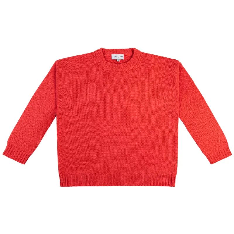 Embroidered Letters Classic Crew Cashmere Blend Sweater