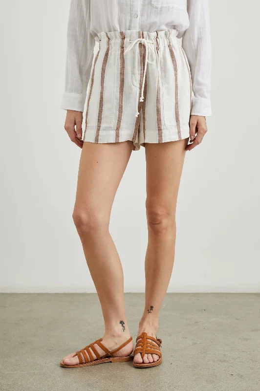 Effortless Comfort FOSTER SHORT - COCONUT STRIPE