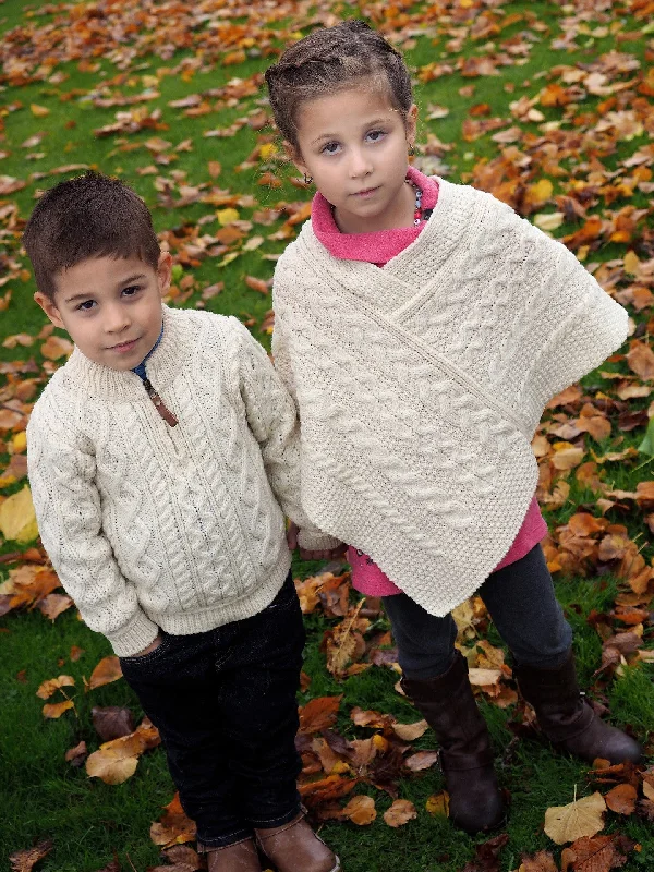 Retro Stripes Girls Aran Cape