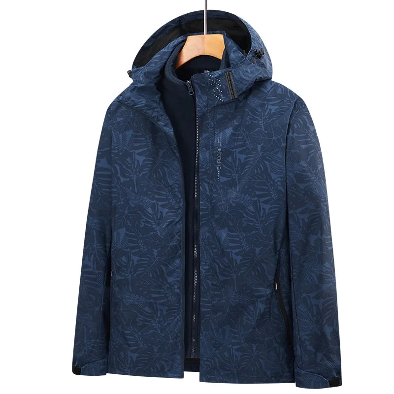 Street Letter Style 3 In 1 Outdoor Winter Fleece Jacket  for Men and Women