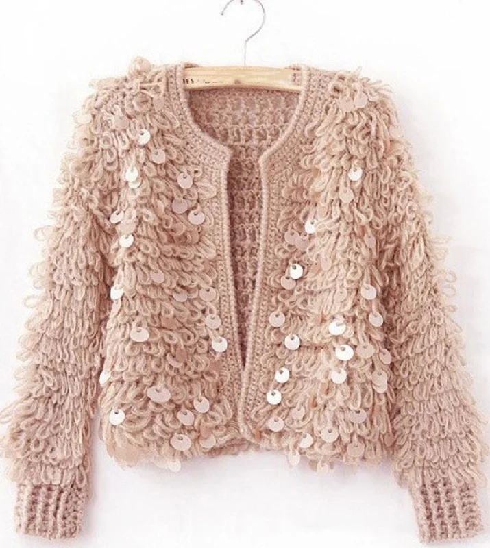 Sports And Leisure Stylish sequin cardigan sweater  146