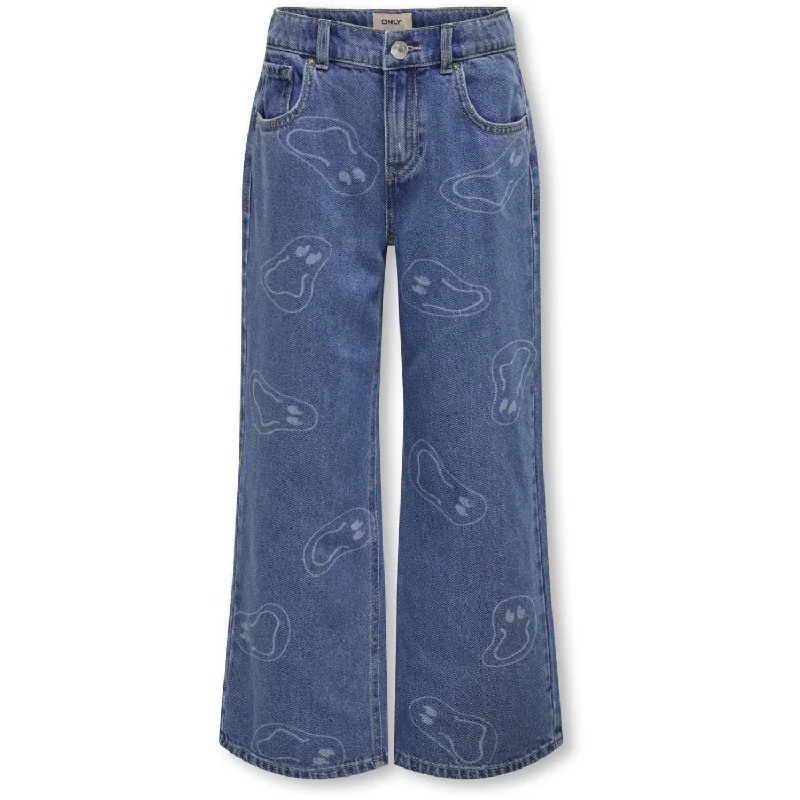Simple Style kids ONLY Medium Blue Denim Megan Wide Smile Denim Gua Jeans