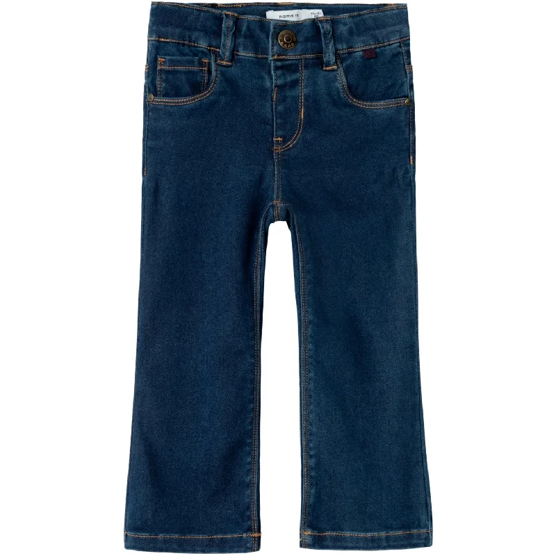 Retro Literary Style Name It Dark Blue Denim Salli Bootcut Jeans Noos