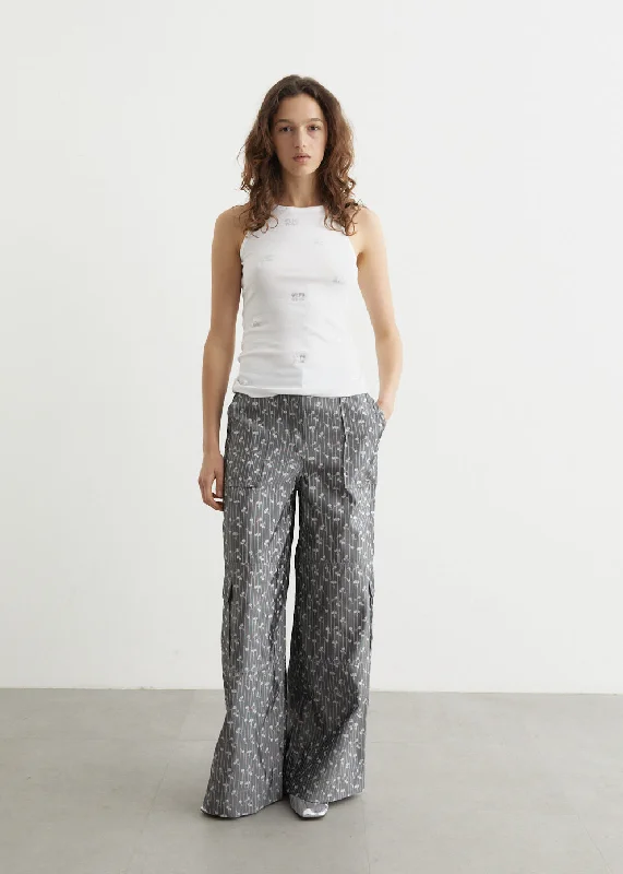 Innovative Design Acetate Jacquard Cargo Pants
