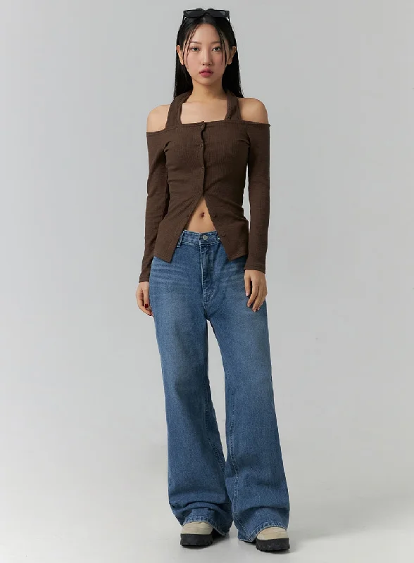 Classic Retro Wide Leg Jeans J12