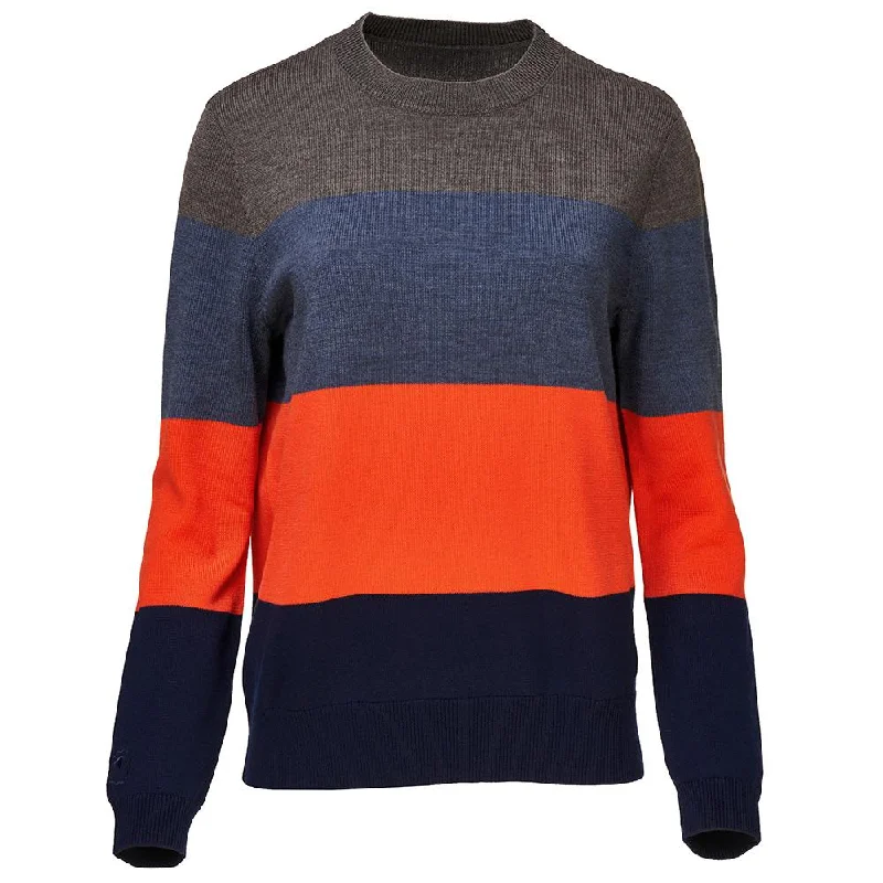 Perfect Tailoring Womens Merino Block Stripe Sweater (Smoke/Denim/Orange/Navy)