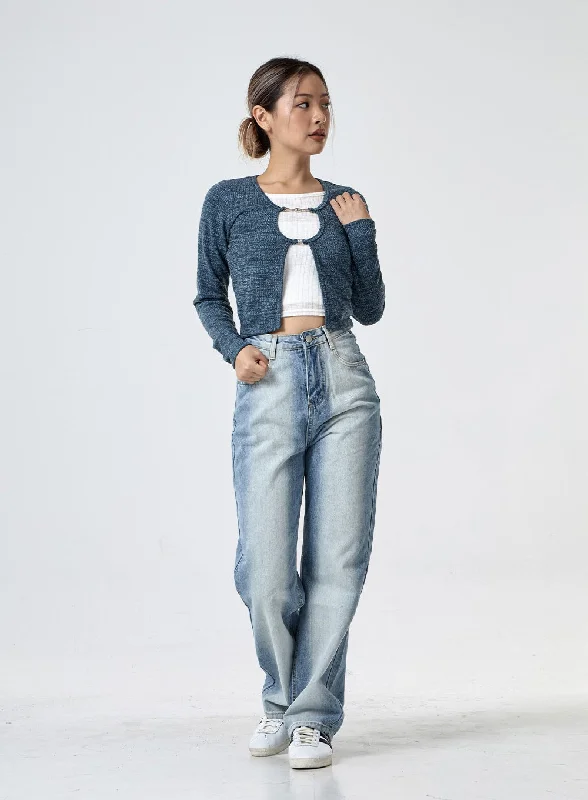 Street Style Suit Washed Light Blue Jeans CG25