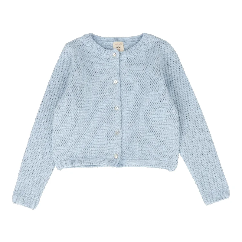 Weekend Style ANALOGIE BY LIL LEGS LIGHT BLUE KNIT CLASSIC CARDIGAN