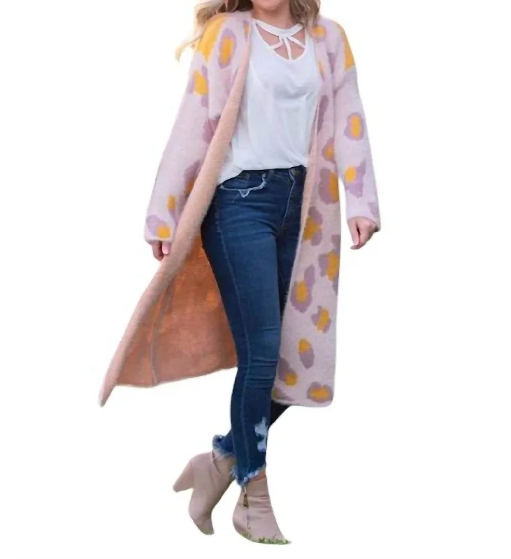 Personality Publicity Uptown Mohair Cardigan In Pink