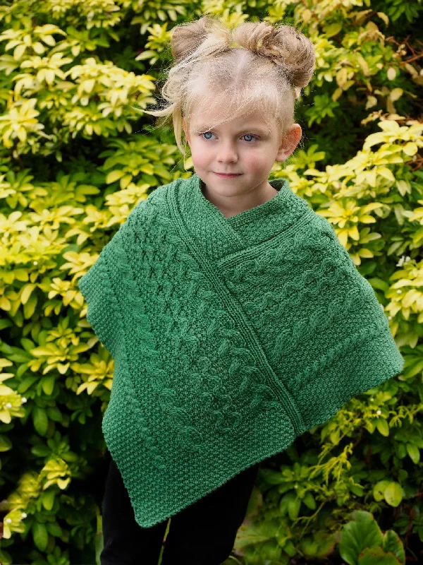 Retro Dress Girls Aran Cape-Green