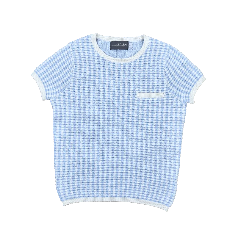 Retro Design Sweet Threads Light Blue Benjiman Top