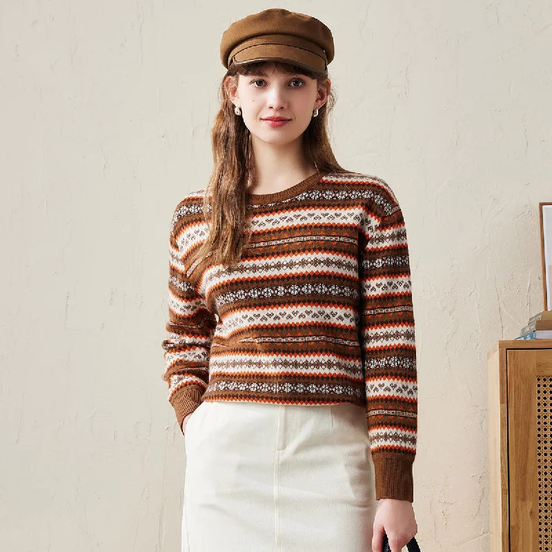 Energy Plan 100% Wool Women's Cozy Fair Isle Sweater