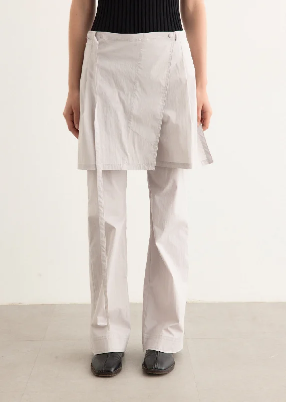 Exquisite Tailoring New Layered Wrap Skirt Pants