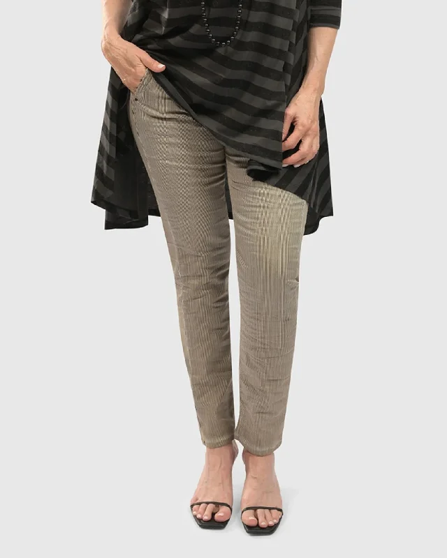 Comfortable Outfits Pinstripe Iconic Stretch Jeans, Ivory