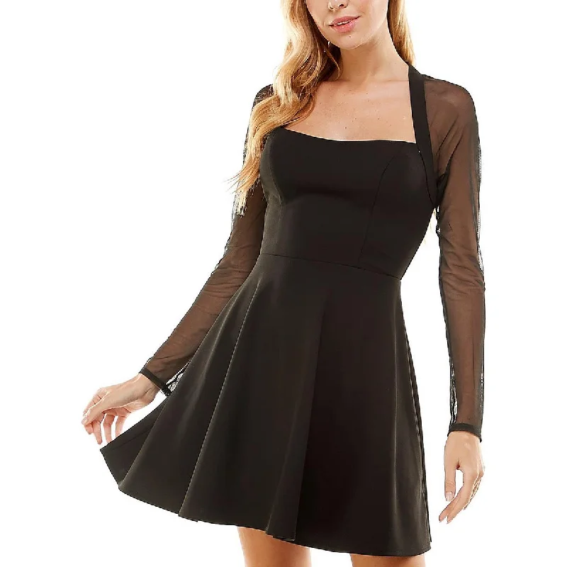 Fresh Comfort City Studio Womens Juniors Panel Mini Cocktail and Party Dress