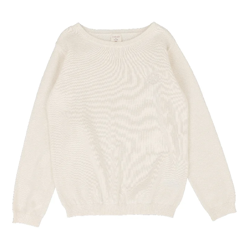 Casual Chic Wear ANALOGIE BY LIL LEGS NATURAL IVORY BOY CREWNECK SWEATER LONG SLEEVE