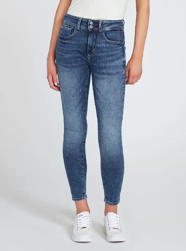 Mid-length Style High-Rise Shape Up Denim Jeans in Biosphere Wash