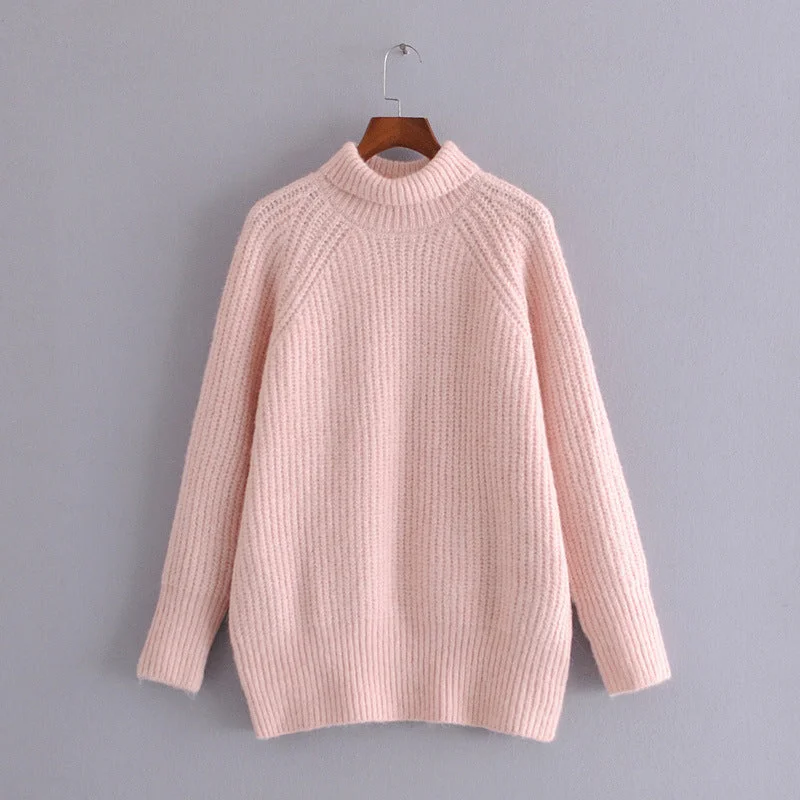 Weekend Wear Loose knit turtleneck sweater for women  1353