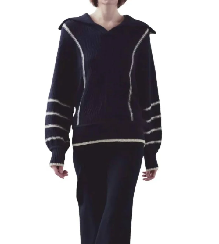 Versatile Itinerary Polo Sweater In Navy