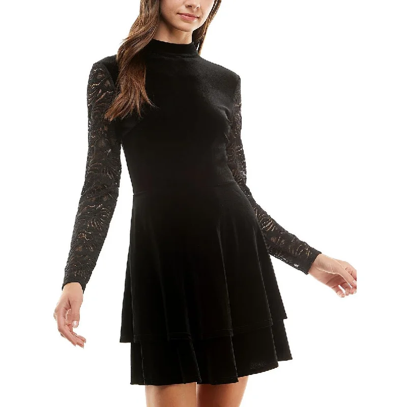 Boutique style City Studios Womens Juniors Velvet Mini Cocktail and Party Dress