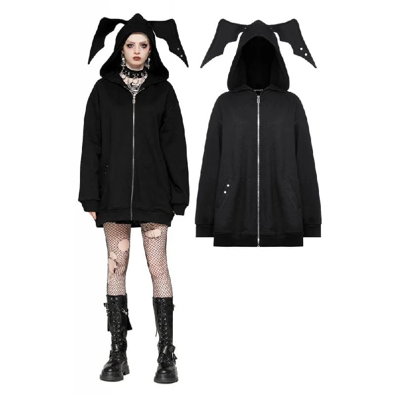 New Design Women's Punk Batwing Zip Hoodie