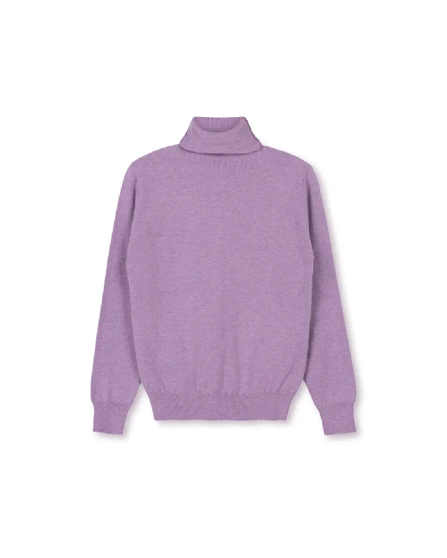 Sports Fitness Wear LILOU PURPLE FLAT KNIT TURTLENECK [FINAL SALE]