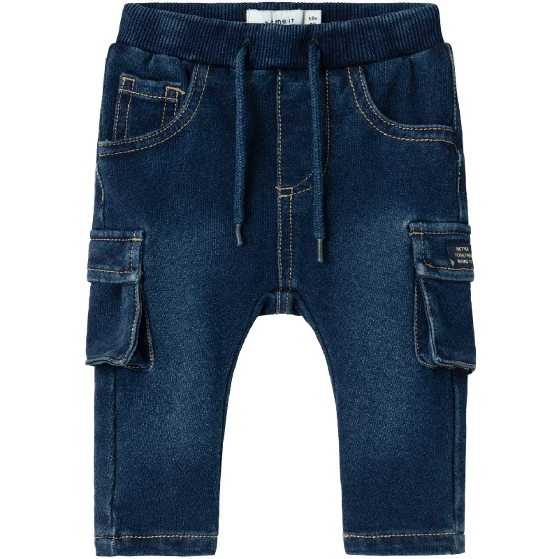 Trendy Looks Name It Dark Blue Denim Ben Bag Sweat Cargo Jeans Noos