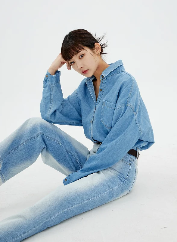 Ethnic Style Wide Leg Jeans CM10
