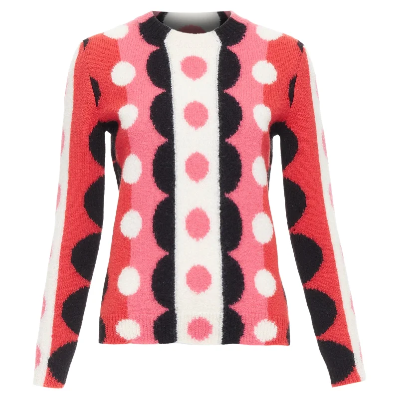 Exquisite Fabrics Valentino virgin wool scallop graphic sweater