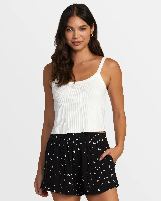 Unique Fashion Sawyer Print Elastic Waist Shorts - Black Multi