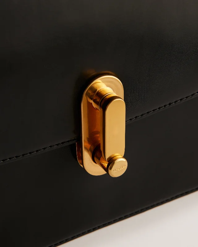 Urban Chic Kkayli Polished Leather Satchel Bag Black