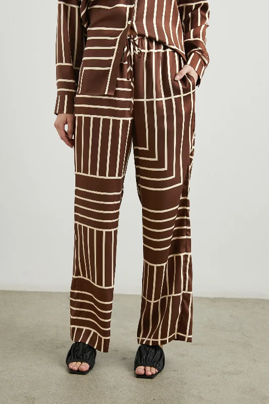 Single item design DAMANI PANT - BROWN LINE ART