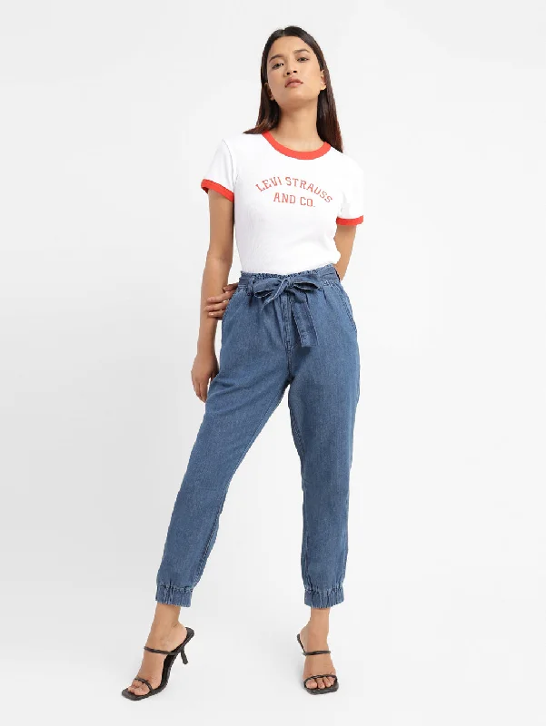Soft Fashion Women's High Rise Slim Fit Trousers