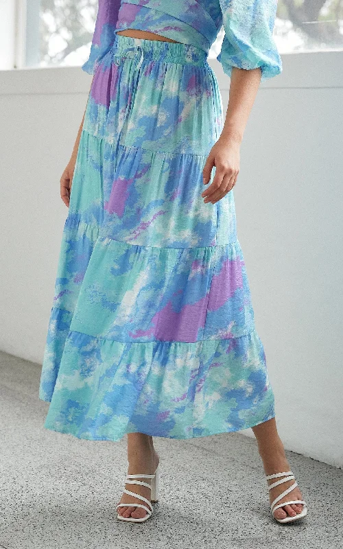 Sports And Leisure Tilly Maxi Skirt - Blue Lilac Multi