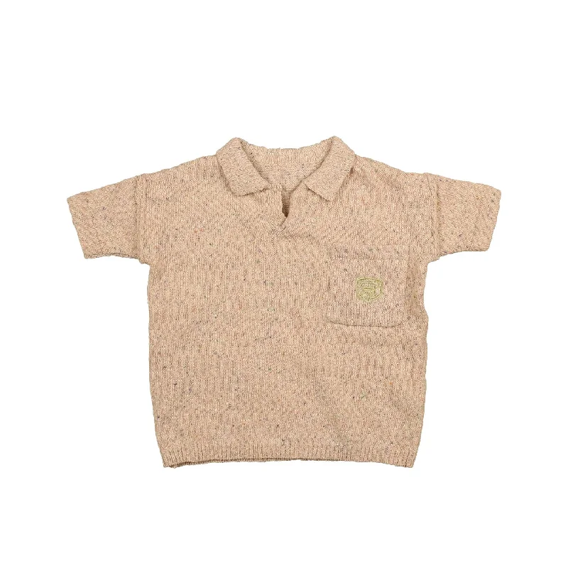 Timeless Comfort Noma Sand Boxy Marled Knit With Exposed Stitch Detail (NKN944SD)