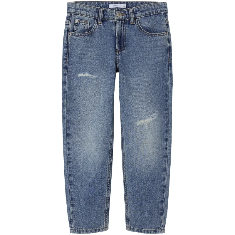 Printed pattern Name It Dark Blue Denim Silas Tapered Jeans Noos
