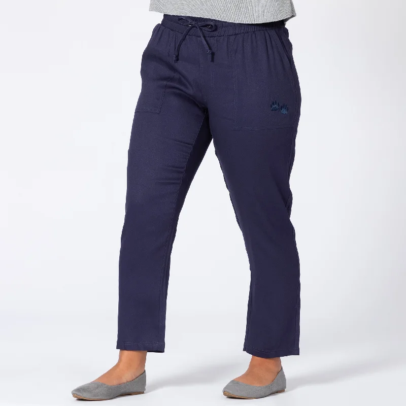 Tropical Style Paw Print Lightweight Ankle Pants