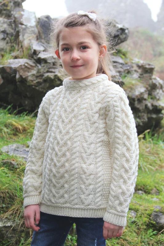 Creative Style Girls Aran Heart Design Sweater