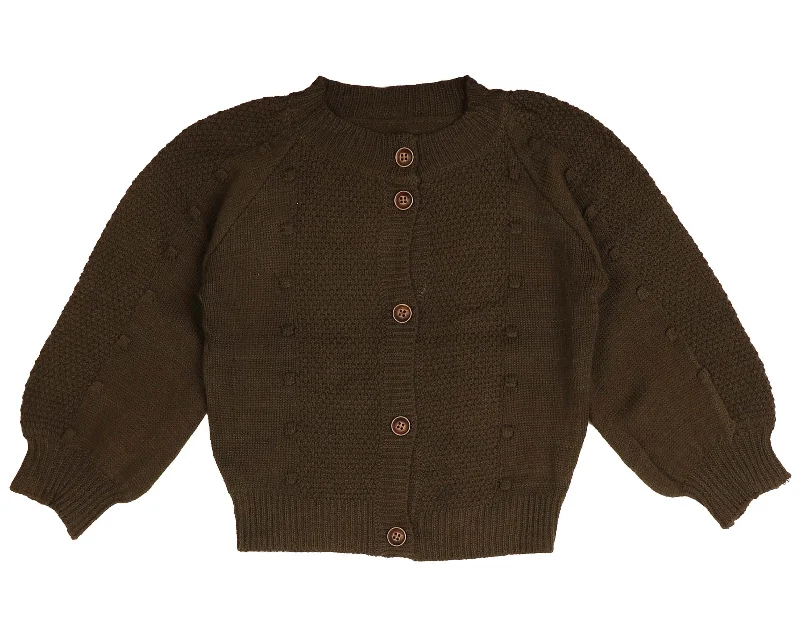 Wandering freely NOMA OLIVE BALL TEXTURED CARDIGAN [Final Sale]