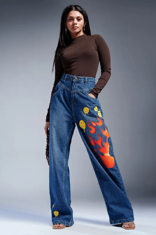 Design Trend Blazing Blue Fish Cut Jeans