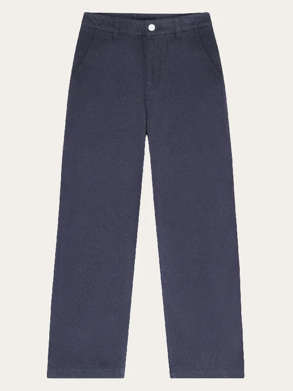 Fashion Style POSEY wide mid-rise twill pant - GOTS/Vegan - Night Sky
