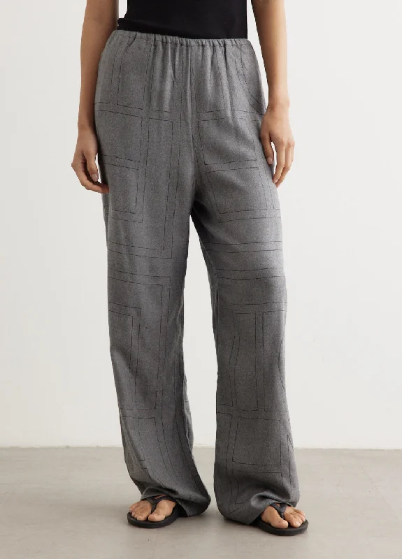 Simple Solid Color Monogram Flannel Pj Bottoms