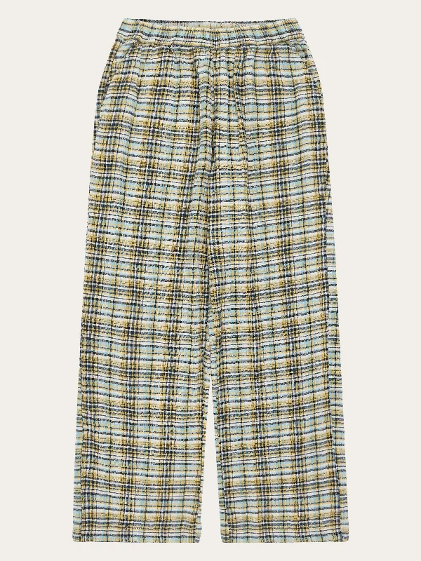 Cool Style POSEY wide mid-rise check seersucker pants - GOTS/Vegan - Yellow check