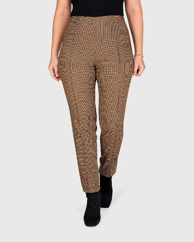 Bright Colors Amaretto Slim Pants, Houndstooth