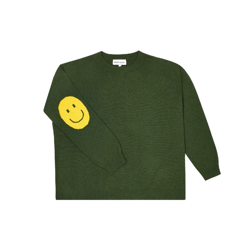 Short Design Smile Patch Cashmere Blend Sweater - PRE ORDER